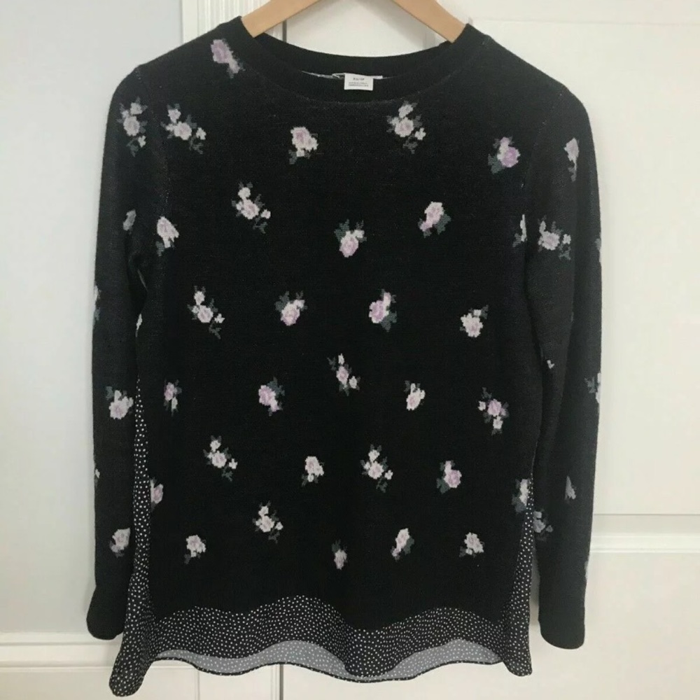 Club Monaco Floral Polka Dot Layered Sweater